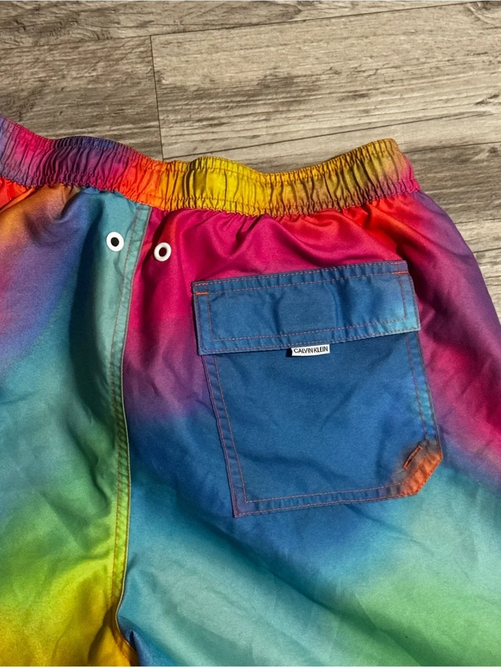 Calvin Klein Rainbow Tie-Dye Multicolor Swim Shorts